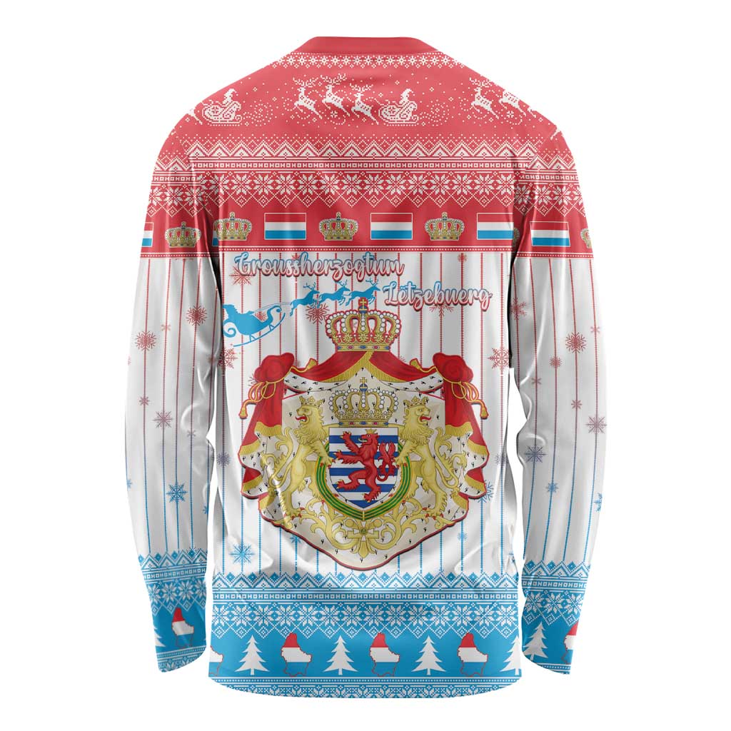 Luxembourg Christmas Long Sleeve Shirt Coat Of Arms Schei Chreschtdeeg - Wonder Print Shop