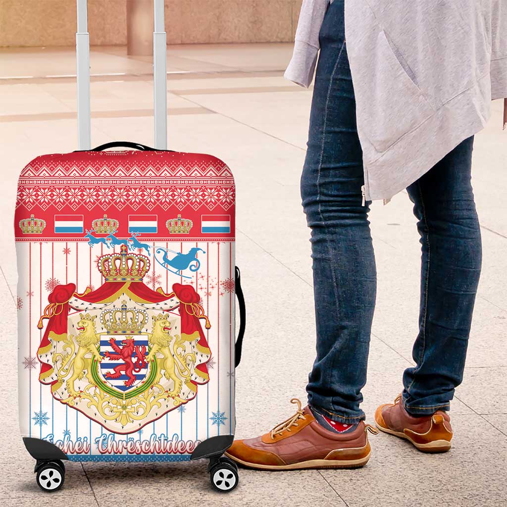 Luxembourg Christmas Luggage Cover Coat Of Arms Schei Chreschtdeeg - Wonder Print Shop