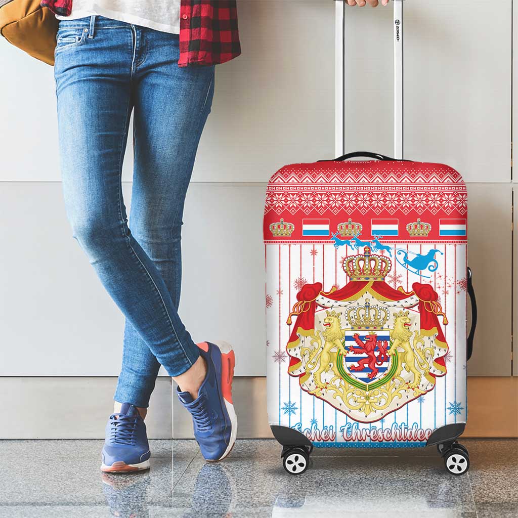 Luxembourg Christmas Luggage Cover Coat Of Arms Schei Chreschtdeeg - Wonder Print Shop