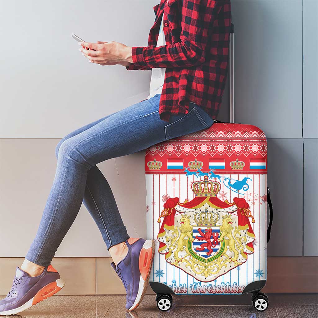 Luxembourg Christmas Luggage Cover Coat Of Arms Schei Chreschtdeeg - Wonder Print Shop