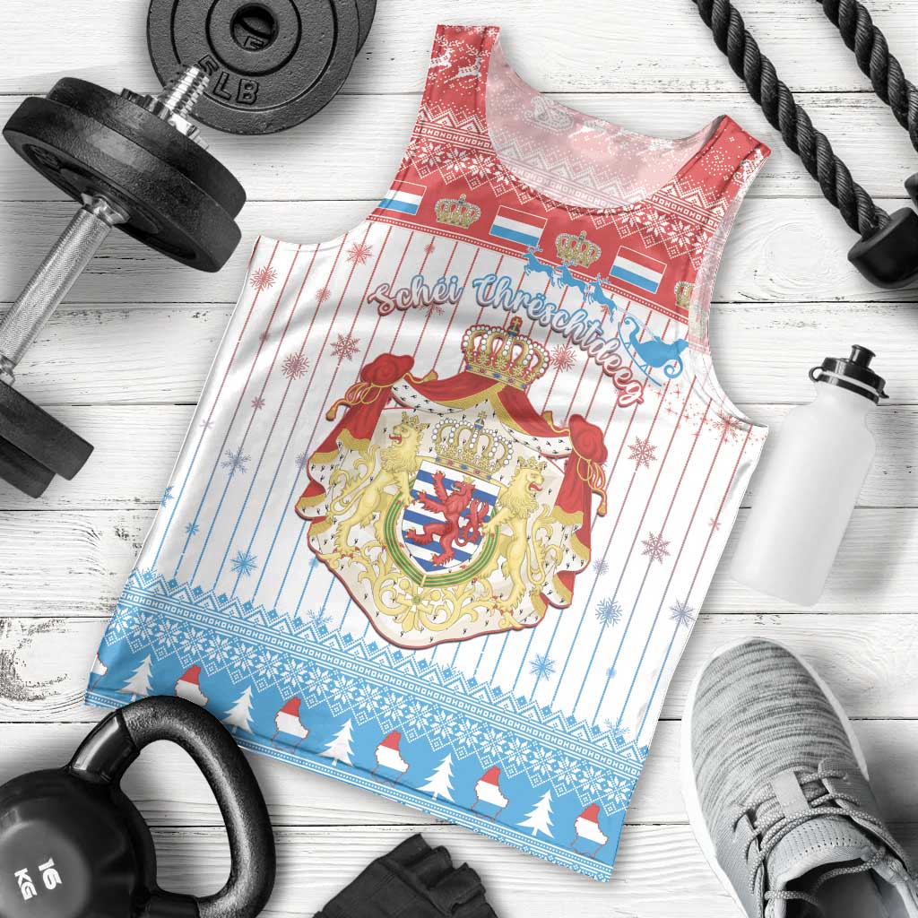 Luxembourg Christmas Men Tank Top Coat Of Arms Schei Chreschtdeeg - Wonder Print Shop