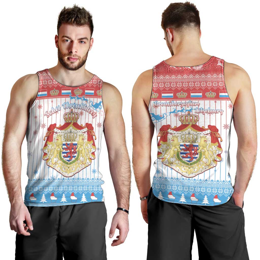 Luxembourg Christmas Men Tank Top Coat Of Arms Schei Chreschtdeeg - Wonder Print Shop