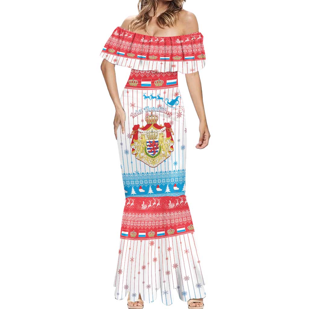 Luxembourg Christmas Mermaid Dress Coat Of Arms Schei Chreschtdeeg - Wonder Print Shop