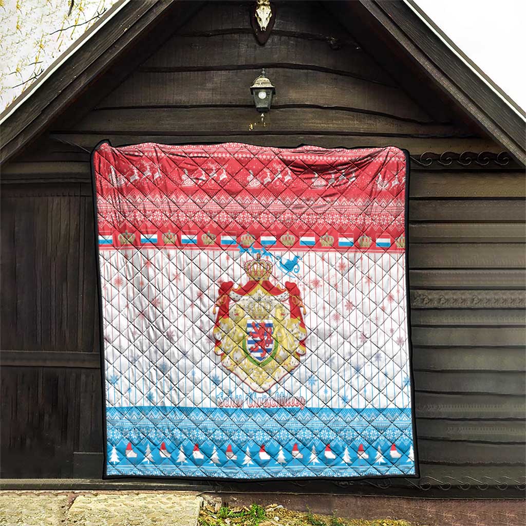 Luxembourg Christmas Quilt Coat Of Arms Schei Chreschtdeeg - Wonder Print Shop