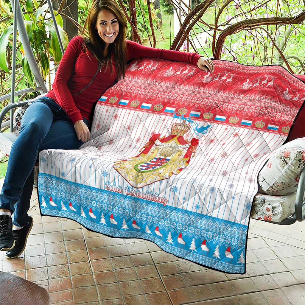 Luxembourg Christmas Quilt Coat Of Arms Schei Chreschtdeeg - Wonder Print Shop