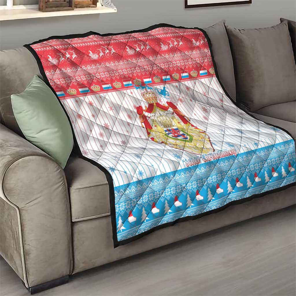 Luxembourg Christmas Quilt Coat Of Arms Schei Chreschtdeeg - Wonder Print Shop