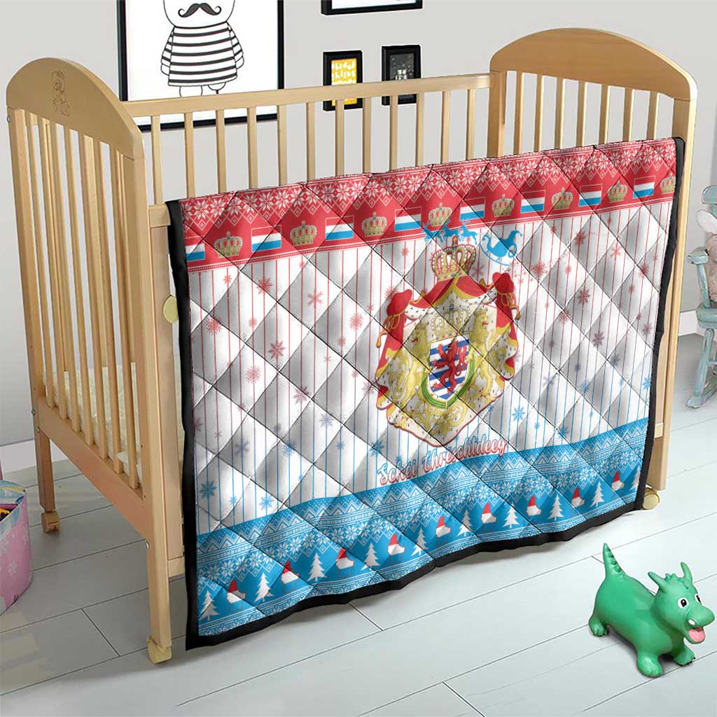 Luxembourg Christmas Quilt Coat Of Arms Schei Chreschtdeeg - Wonder Print Shop