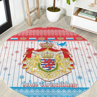 Luxembourg Christmas Round Carpet Coat Of Arms Schei Chreschtdeeg