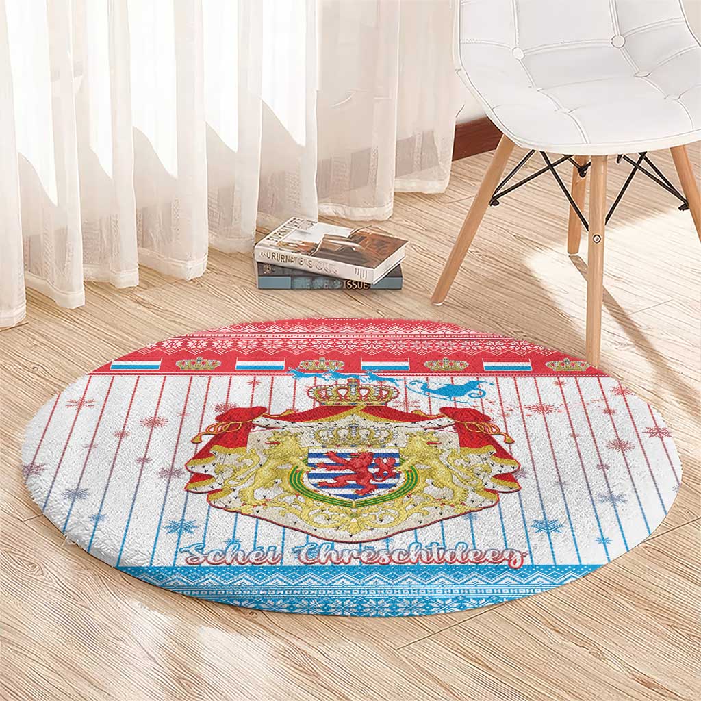 Luxembourg Christmas Round Carpet Coat Of Arms Schei Chreschtdeeg