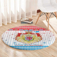 Luxembourg Christmas Round Carpet Coat Of Arms Schei Chreschtdeeg