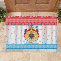 Luxembourg Christmas Rubber Doormat Coat Of Arms Schei Chreschtdeeg - Wonder Print Shop