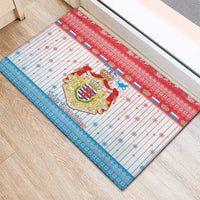 Luxembourg Christmas Rubber Doormat Coat Of Arms Schei Chreschtdeeg - Wonder Print Shop