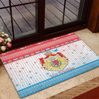 Luxembourg Christmas Rubber Doormat Coat Of Arms Schei Chreschtdeeg - Wonder Print Shop