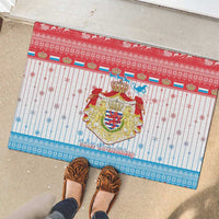 Luxembourg Christmas Rubber Doormat Coat Of Arms Schei Chreschtdeeg - Wonder Print Shop
