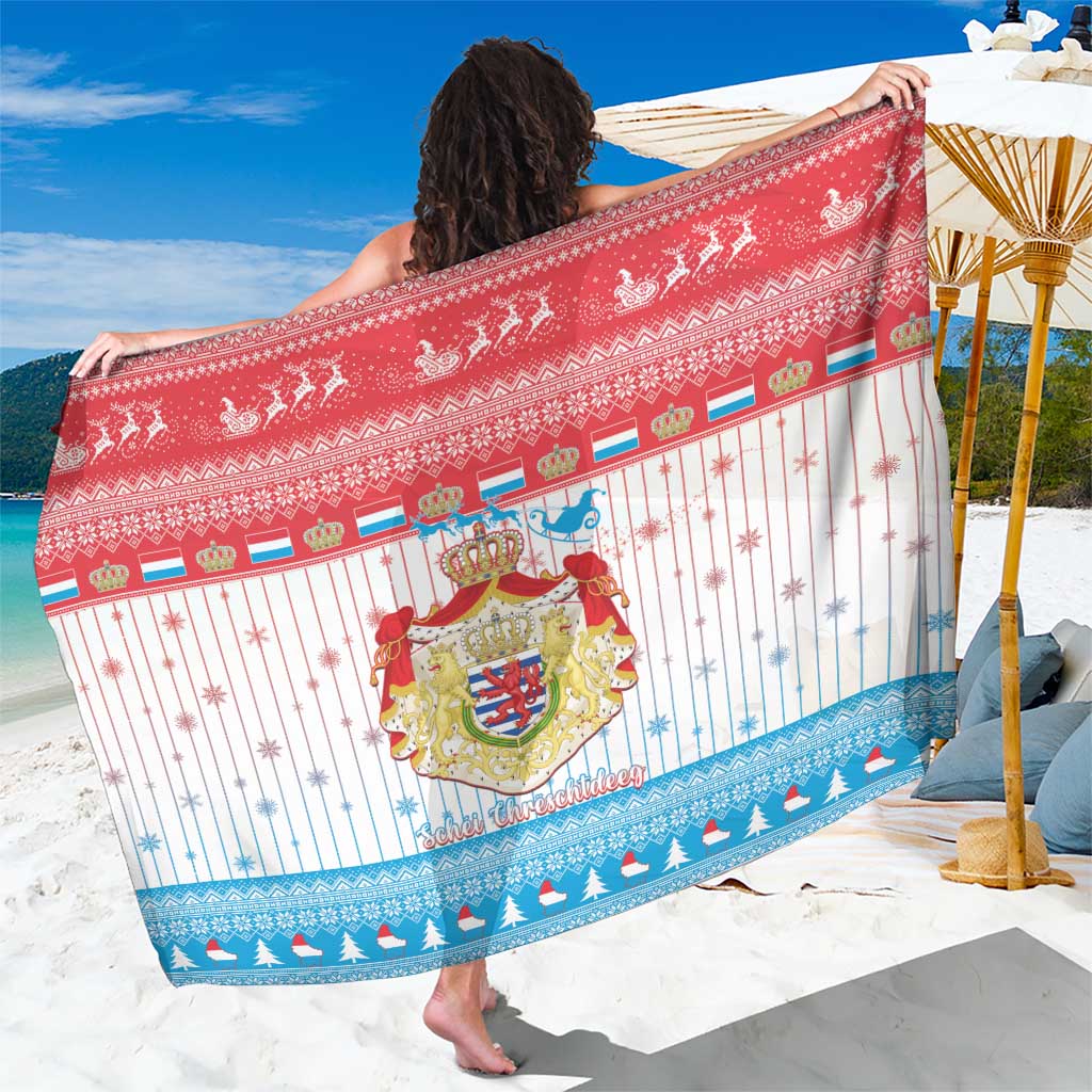 Luxembourg Christmas Sarong Coat Of Arms Schei Chreschtdeeg - Wonder Print Shop