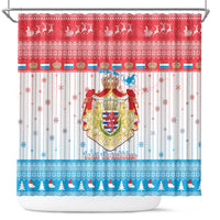 Luxembourg Christmas Shower Curtain Coat Of Arms Schei Chreschtdeeg