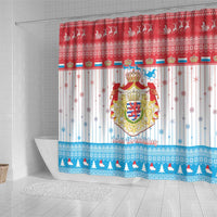 Luxembourg Christmas Shower Curtain Coat Of Arms Schei Chreschtdeeg