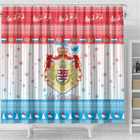 Luxembourg Christmas Shower Curtain Coat Of Arms Schei Chreschtdeeg