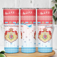Luxembourg Christmas Skinny Tumbler Coat Of Arms Schei Chreschtdeeg - Wonder Print Shop
