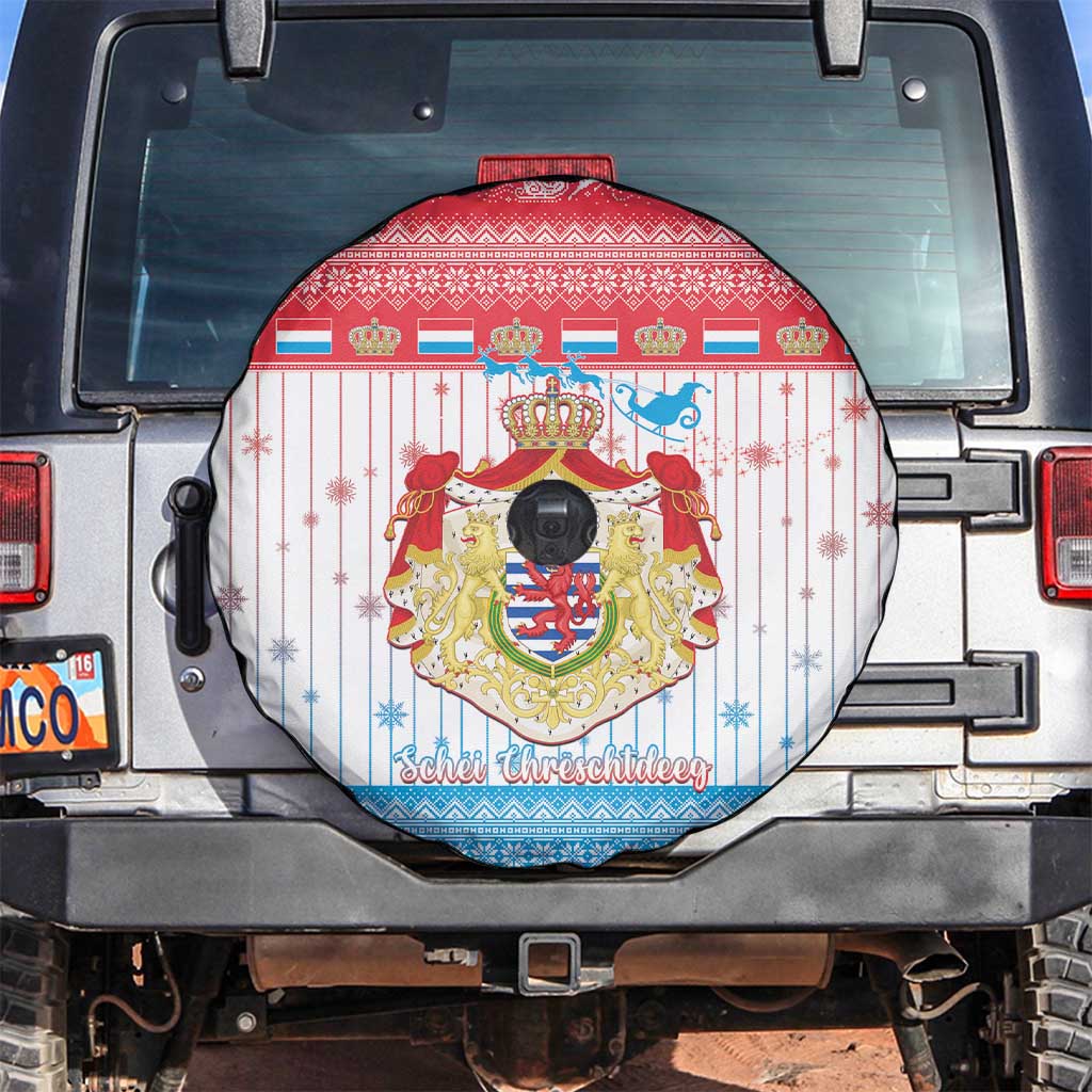 Luxembourg Christmas Spare Tire Cover Coat Of Arms Schei Chreschtdeeg - Wonder Print Shop
