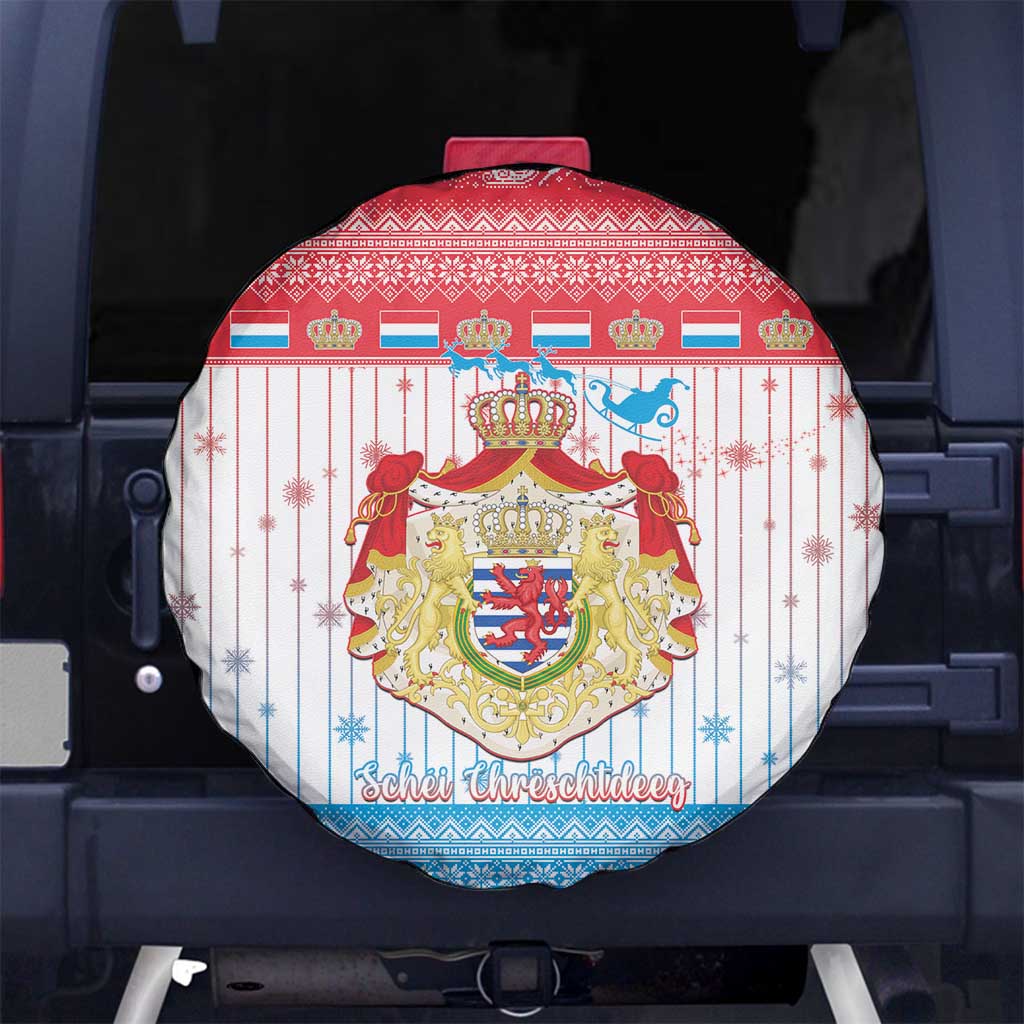 Luxembourg Christmas Spare Tire Cover Coat Of Arms Schei Chreschtdeeg - Wonder Print Shop