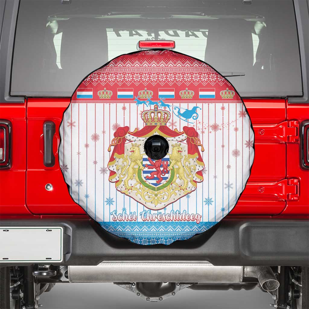 Luxembourg Christmas Spare Tire Cover Coat Of Arms Schei Chreschtdeeg - Wonder Print Shop