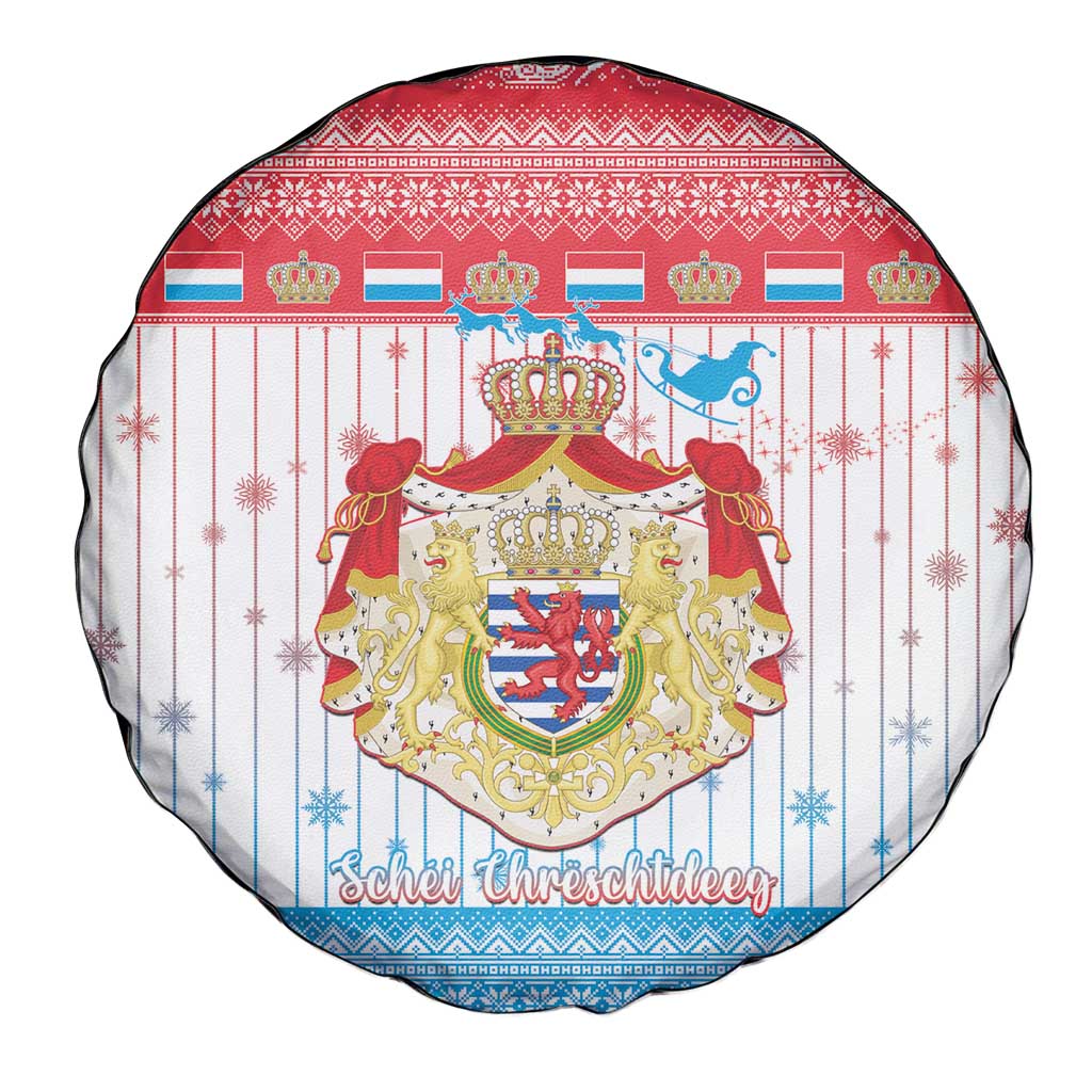 Luxembourg Christmas Spare Tire Cover Coat Of Arms Schei Chreschtdeeg - Wonder Print Shop