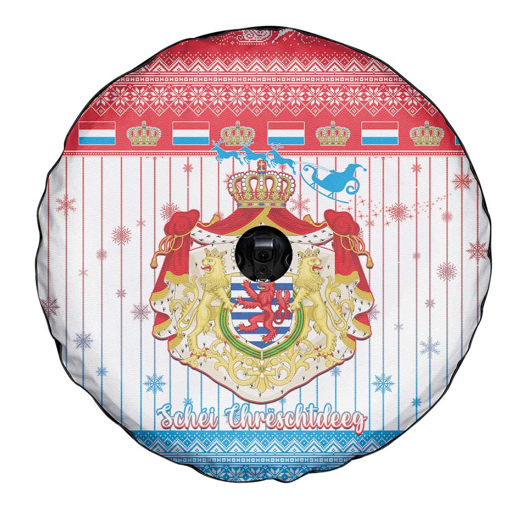 Luxembourg Christmas Spare Tire Cover Coat Of Arms Schei Chreschtdeeg - Wonder Print Shop