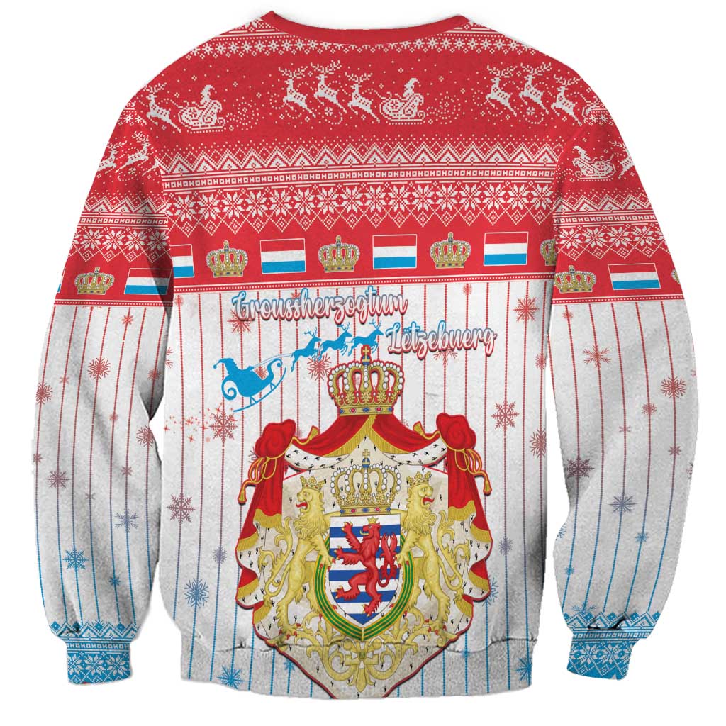 Luxembourg Christmas Sweatshirt Coat Of Arms Schei Chreschtdeeg - Wonder Print Shop