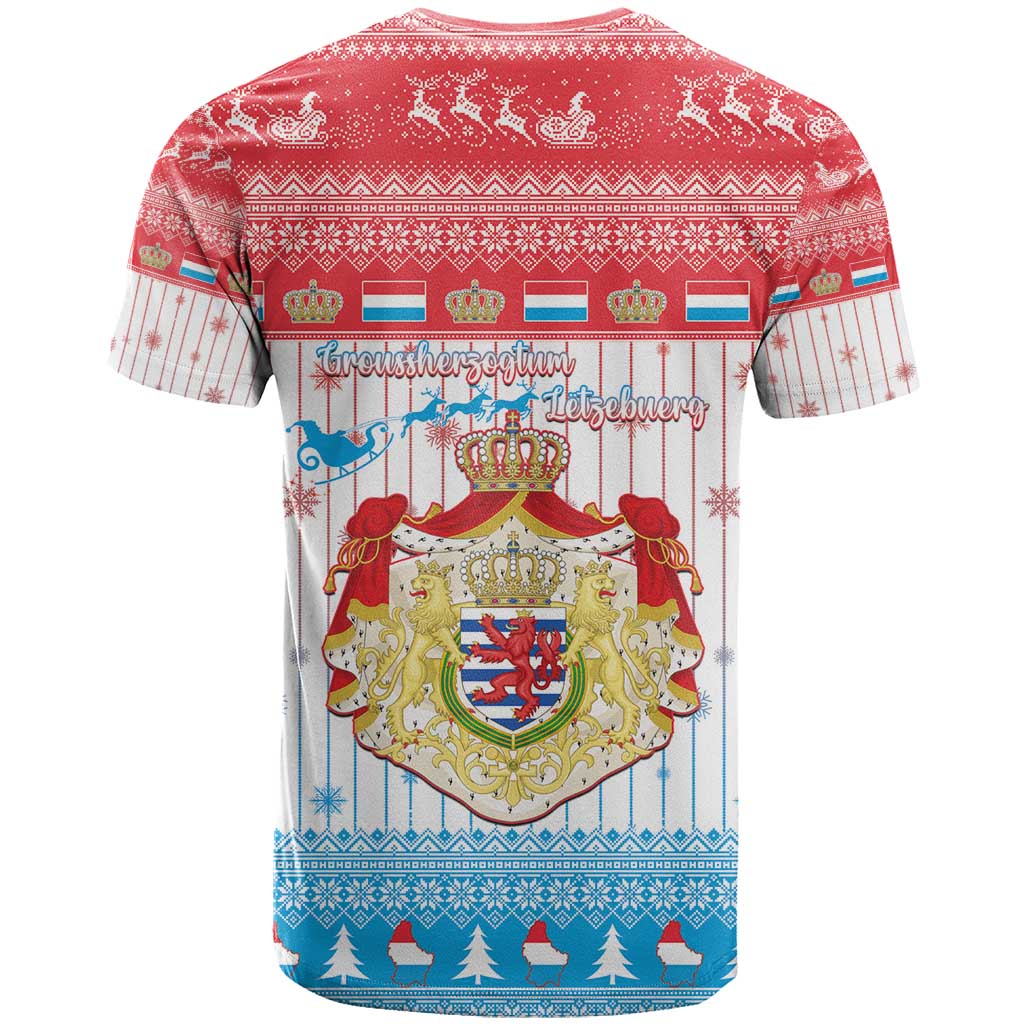Luxembourg Christmas T Shirt Coat Of Arms Schei Chreschtdeeg - Wonder Print Shop