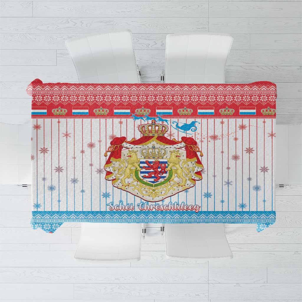 Luxembourg Christmas Tablecloth Coat Of Arms Schei Chreschtdeeg - Wonder Print Shop
