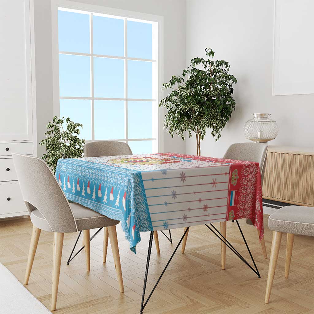 Luxembourg Christmas Tablecloth Coat Of Arms Schei Chreschtdeeg - Wonder Print Shop