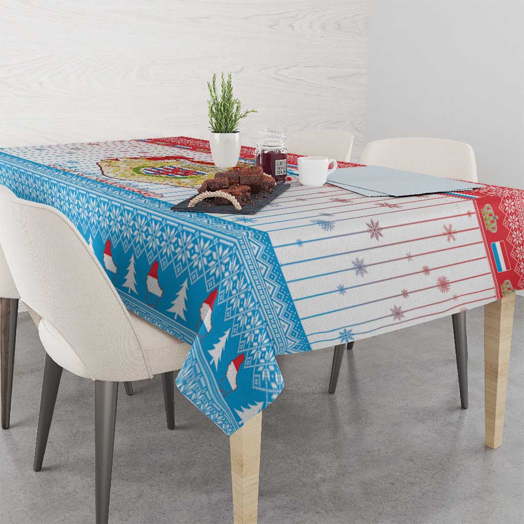 Luxembourg Christmas Tablecloth Coat Of Arms Schei Chreschtdeeg - Wonder Print Shop