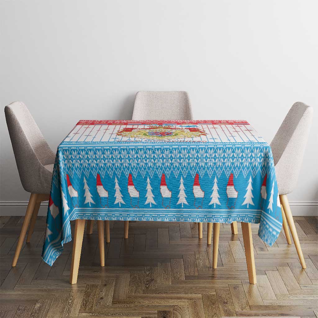 Luxembourg Christmas Tablecloth Coat Of Arms Schei Chreschtdeeg - Wonder Print Shop