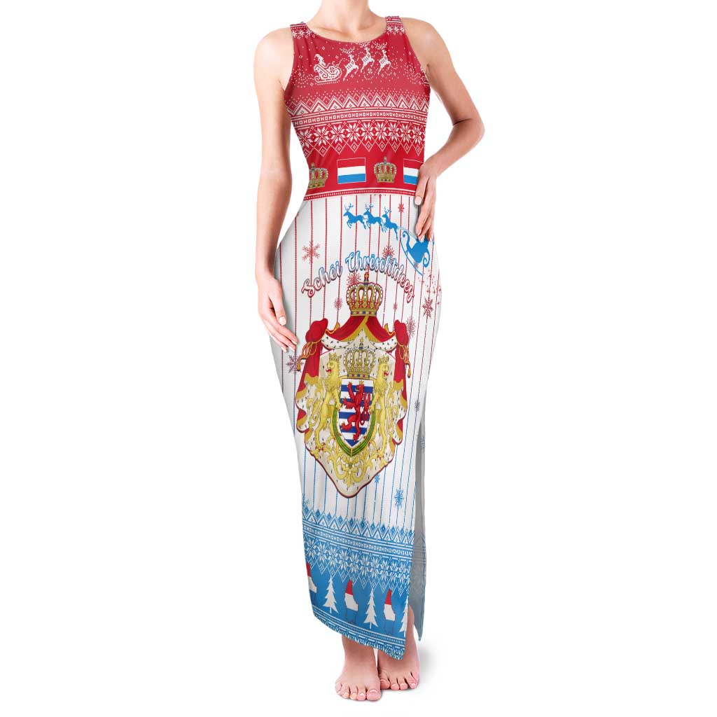 Luxembourg Christmas Tank Maxi Dress Coat Of Arms Schei Chreschtdeeg - Wonder Print Shop