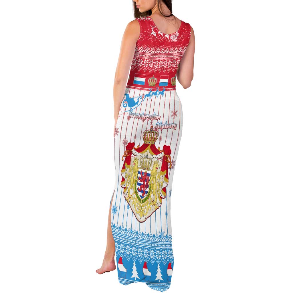 Luxembourg Christmas Tank Maxi Dress Coat Of Arms Schei Chreschtdeeg - Wonder Print Shop