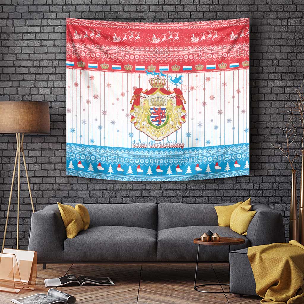 Luxembourg Christmas Tapestry Coat Of Arms Schei Chreschtdeeg - Wonder Print Shop