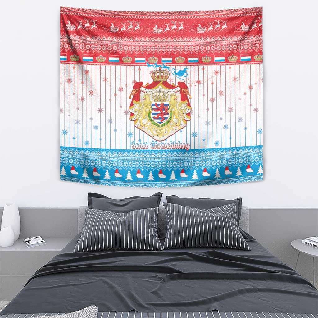 Luxembourg Christmas Tapestry Coat Of Arms Schei Chreschtdeeg - Wonder Print Shop