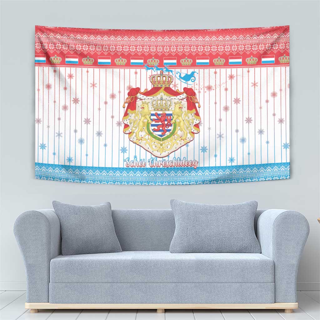 Luxembourg Christmas Tapestry Coat Of Arms Schei Chreschtdeeg - Wonder Print Shop