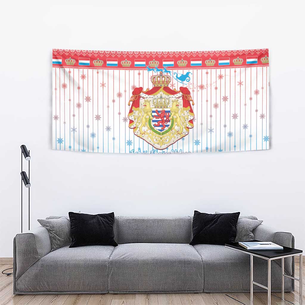 Luxembourg Christmas Tapestry Coat Of Arms Schei Chreschtdeeg - Wonder Print Shop