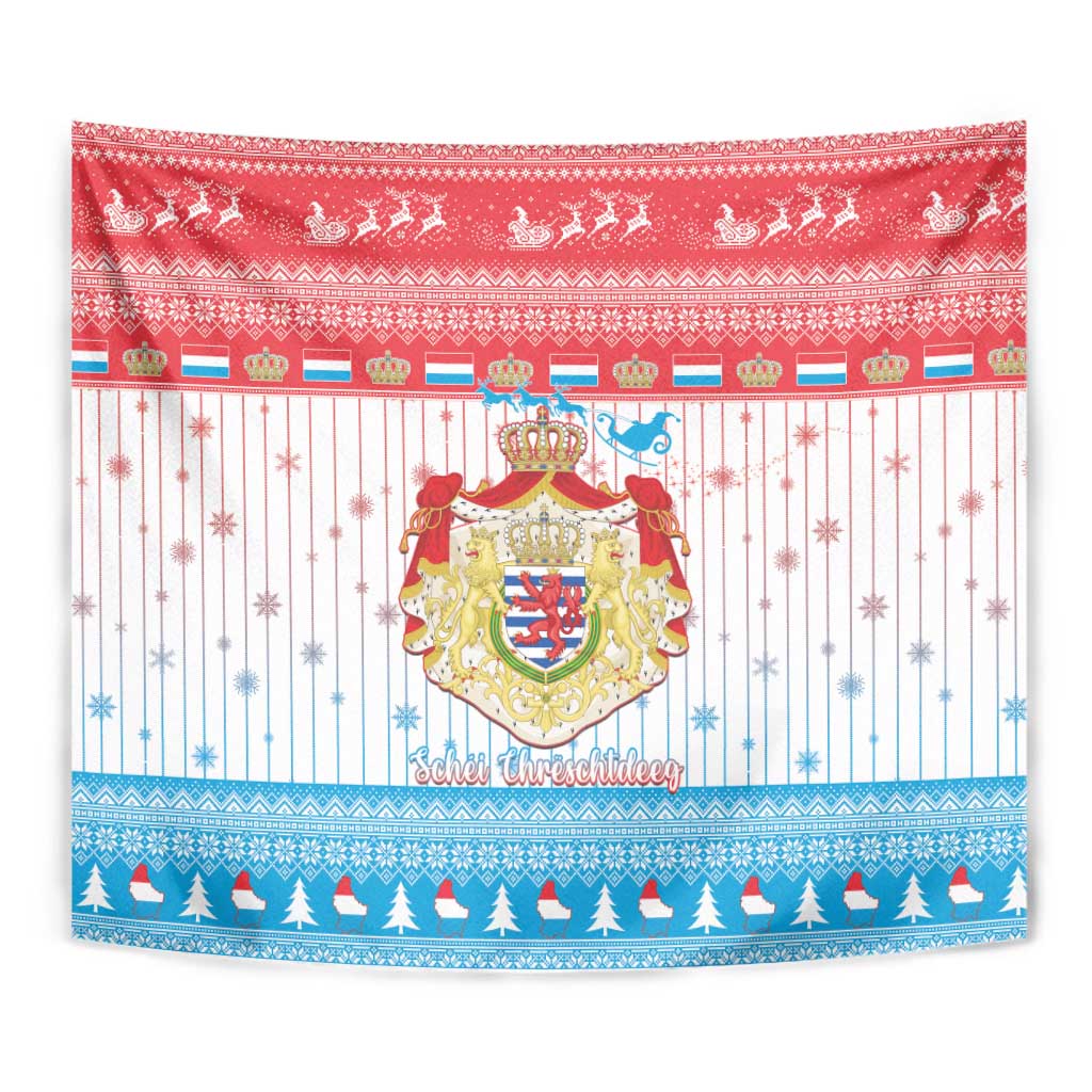 Luxembourg Christmas Tapestry Coat Of Arms Schei Chreschtdeeg - Wonder Print Shop