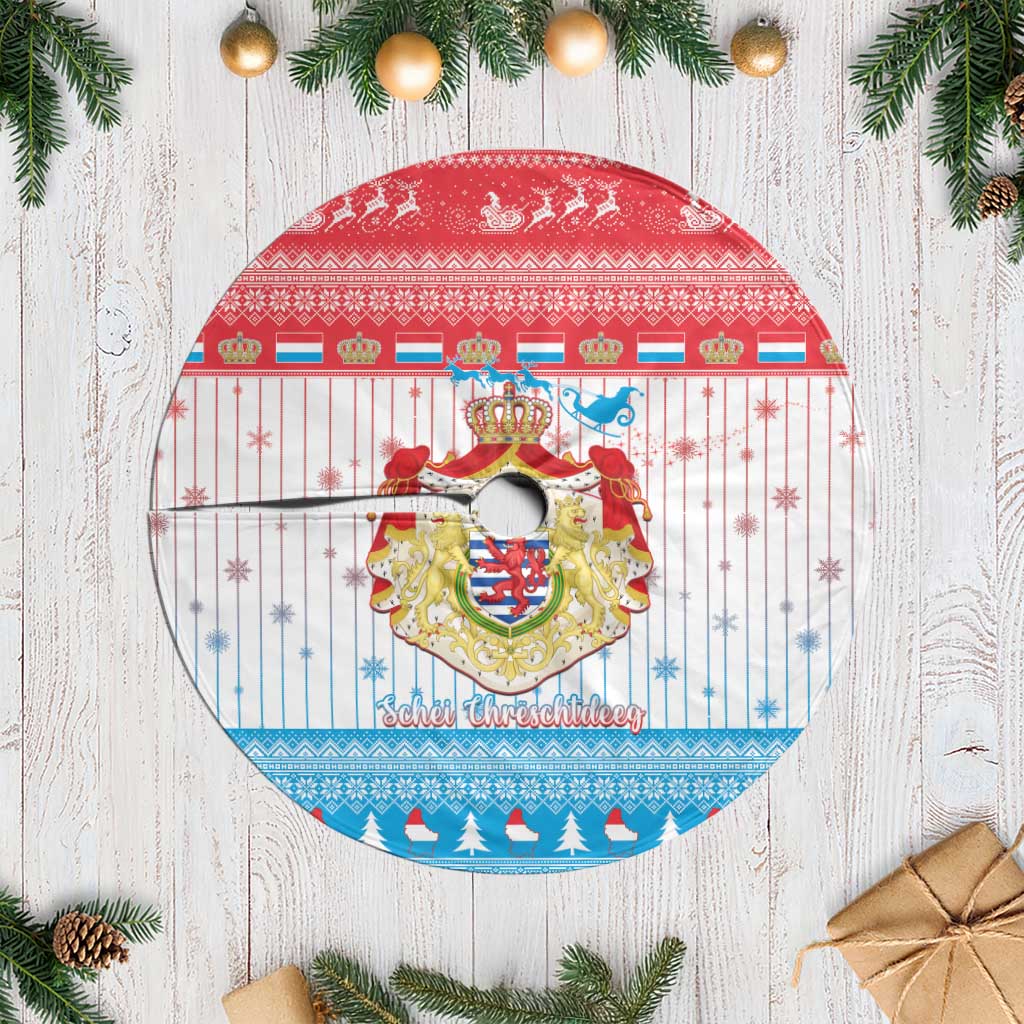 Luxembourg Christmas Tree Skirt Coat Of Arms Schei Chreschtdeeg - Wonder Print Shop