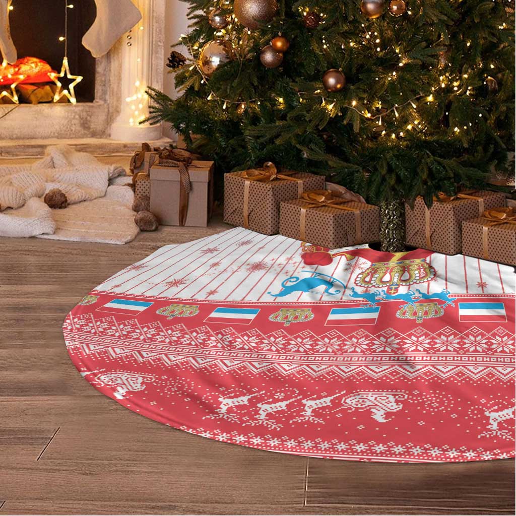 Luxembourg Christmas Tree Skirt Coat Of Arms Schei Chreschtdeeg - Wonder Print Shop
