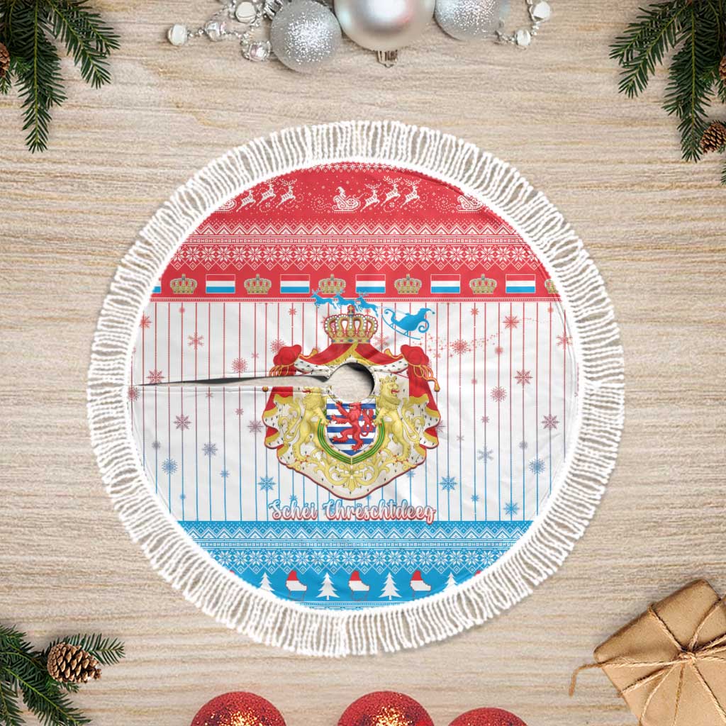 Luxembourg Christmas Tree Skirt Coat Of Arms Schei Chreschtdeeg - Wonder Print Shop
