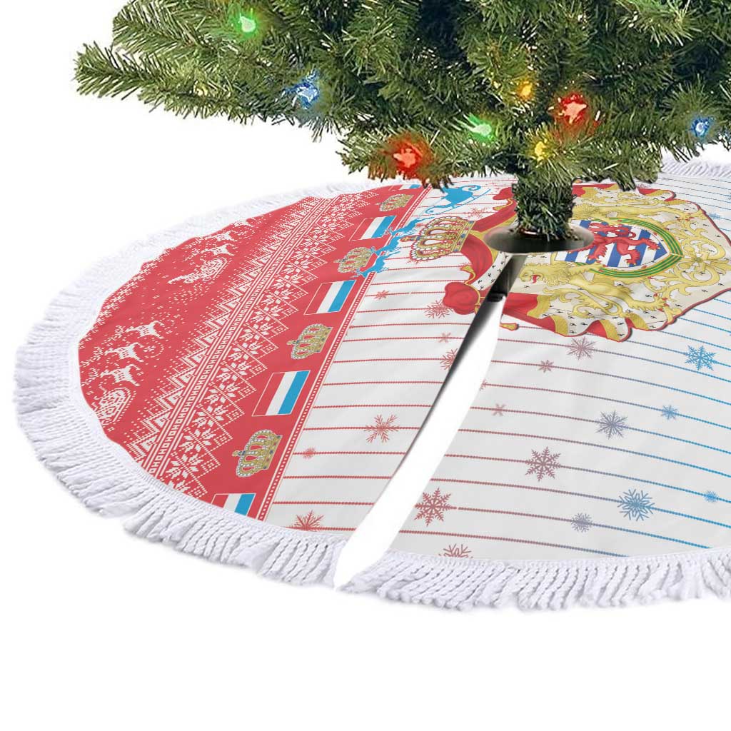 Luxembourg Christmas Tree Skirt Coat Of Arms Schei Chreschtdeeg - Wonder Print Shop
