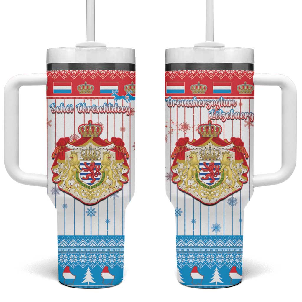 Luxembourg Christmas Tumbler With Handle Coat Of Arms Schei Chreschtdeeg - Wonder Print Shop