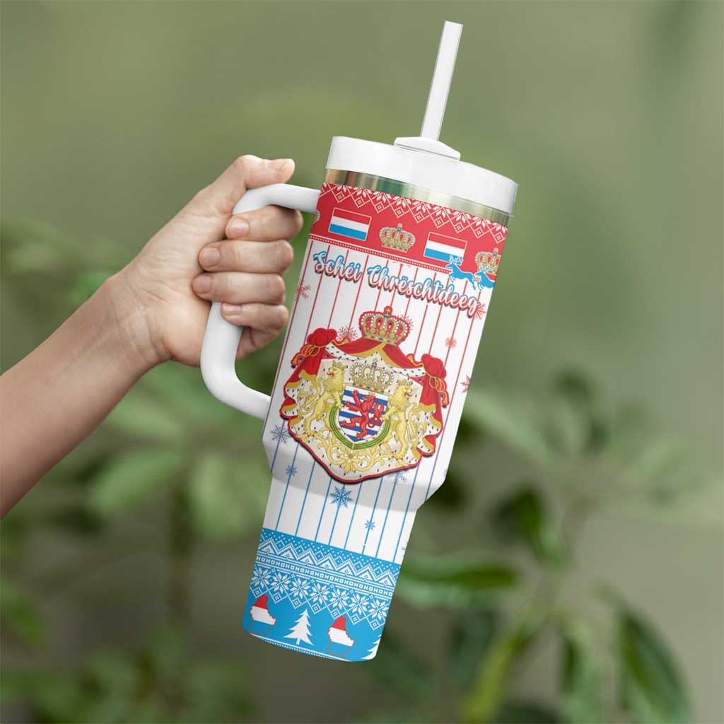 Luxembourg Christmas Tumbler With Handle Coat Of Arms Schei Chreschtdeeg - Wonder Print Shop