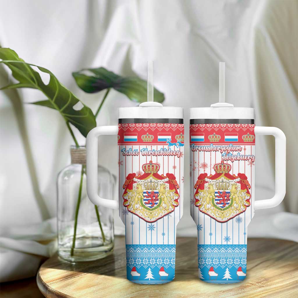 Luxembourg Christmas Tumbler With Handle Coat Of Arms Schei Chreschtdeeg - Wonder Print Shop