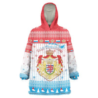 Luxembourg Christmas Wearable Blanket Hoodie Coat Of Arms Schei Chreschtdeeg - Wonder Print Shop