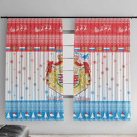 Luxembourg Christmas Window Curtain Coat Of Arms Schei Chreschtdeeg - Wonder Print Shop